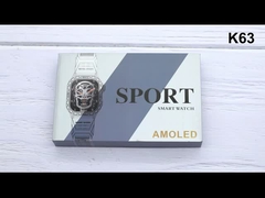K63 পুরুষদের স্মার্ট ওয়াচ হার্ট রেট মনিটরিং স্মার্ট ওয়াচ সঙ্গে AMOLED স্ক্রিন BT কলিং