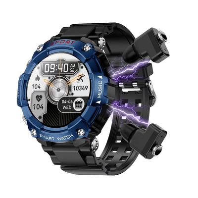 টি৯৬ স্মার্ট ওয়াচ হেডফোন সহ বিটি কল মিউজিক প্লেয়ার স্লিপ মনিটর রক্তচাপ